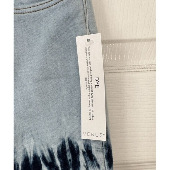 VENUS Womens NWT Tie-Dye Flare Leg Bell Bottom Blue Jeans Mid Rise Denim Sz 8 - Picture 3 of 8